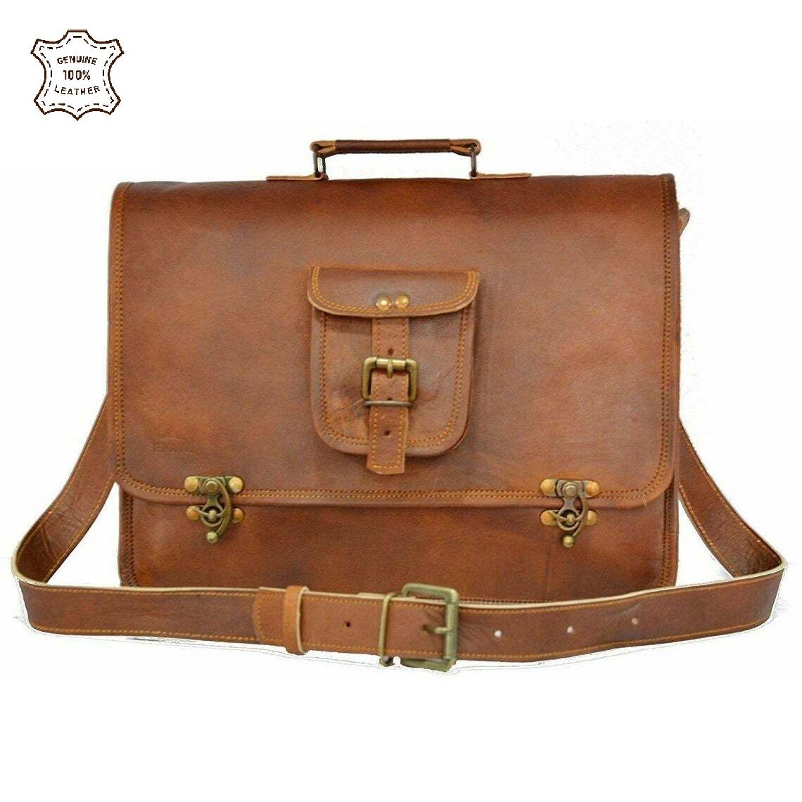 Мужская сумка-мессенджер из козьей кожи — фото 6