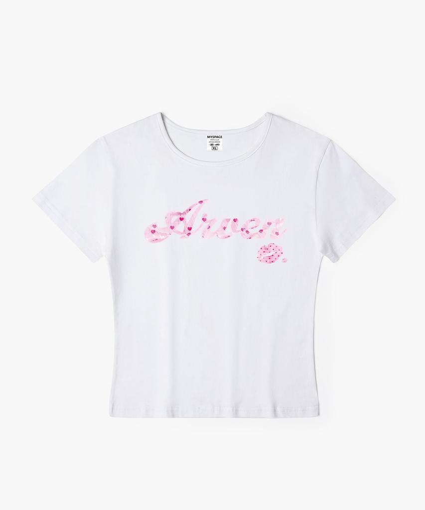 Aleubenkeulleob Arven Pink Dot Signature Logo Women'S Slim Fit Short Sleeve T-Shirt