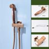 Hochwertiges Modernes Hotelgebrauch Messing Wandmontiert Vertikaler Sprühkopf Badezimmer Bidet Sprühkopf Set Roségold Handheld Toiletten Sprühkopf