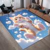 1pc Cloud Cat Pattern Area Rug Soft Flannel Floor Mat for Living Room, Bedroom and Office, Sofa Coffee Table Floor Mat, Machine Washable