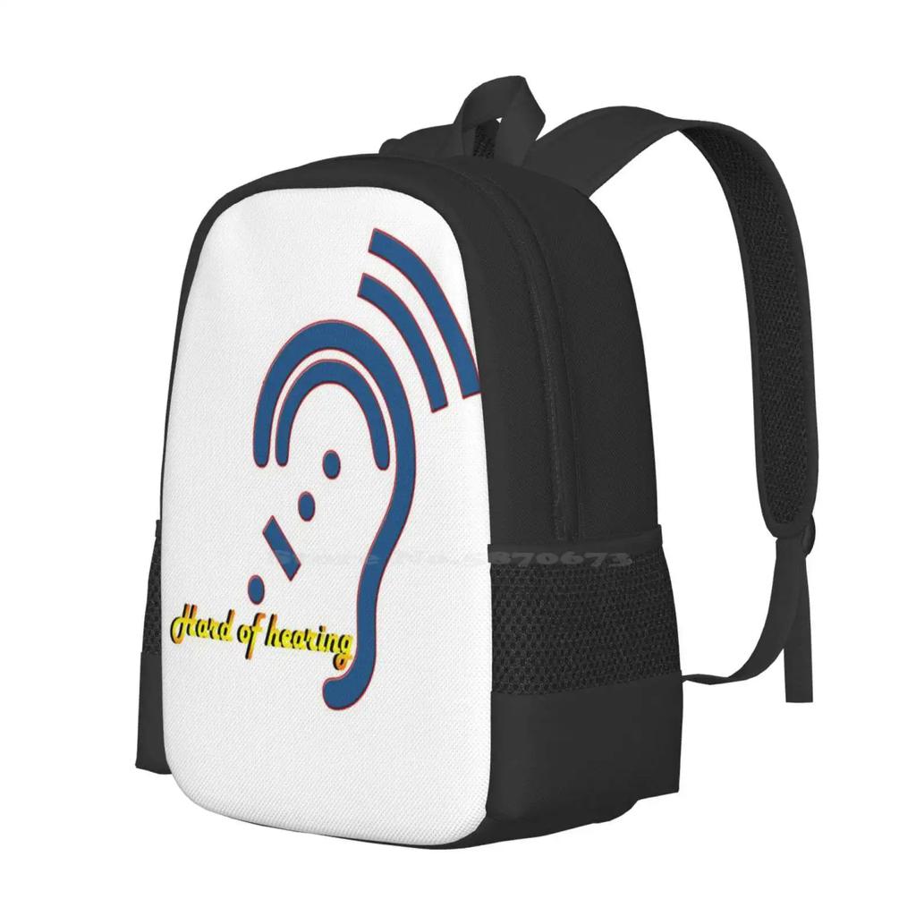 Hard Of Hearing-Hearing Impaired Hot Sale Schoolbag Backpack Fashion Bags Hard Of Hearing Asl American Sign Language Deaf