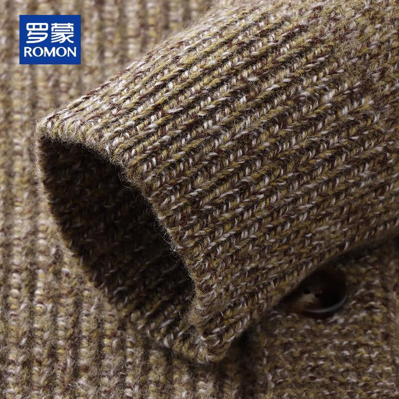 ROMON Men's 100% Pure Wool Button-Down Cardigan Sweater