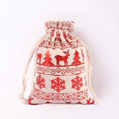 5Pcs Christmas Drawstring Gift Bag Candy Jewelry Packaging Bags for Xmas Decoration Christmas Bags