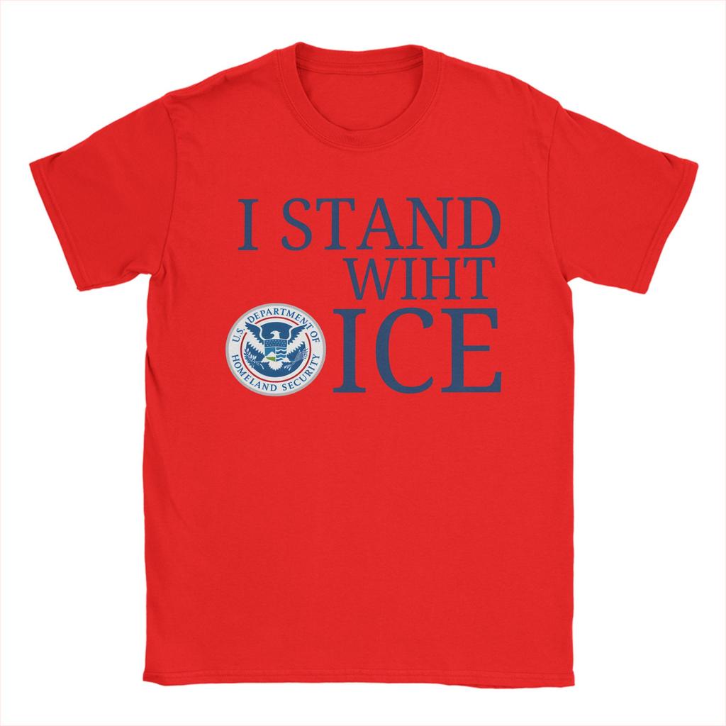 Unisex I Stand With Ice United States Immigration and Customs EnforceUnisext T Shirt Cotton Clothes Short Sleeve Tees Summer TShirts