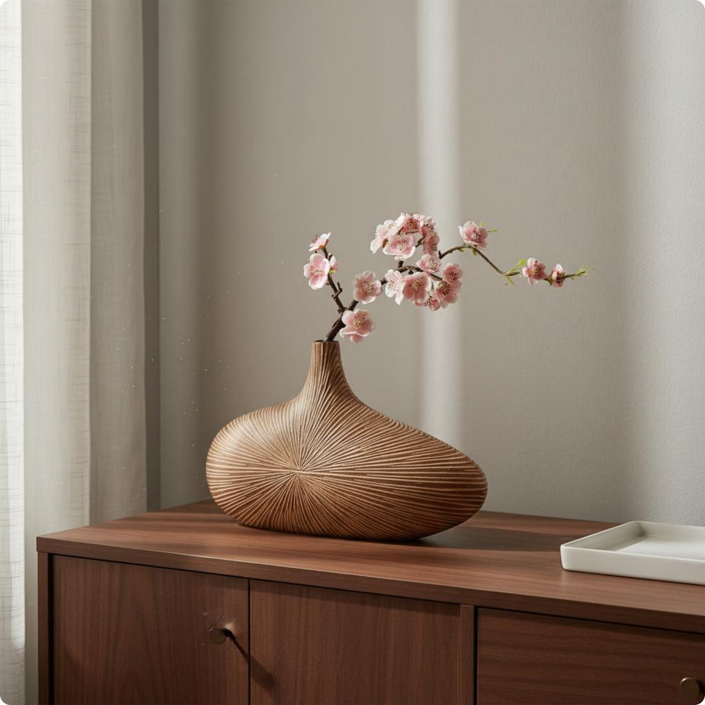 Resin Vase Creative Design Desktop Ornament Vase Tabletop Decor for Office