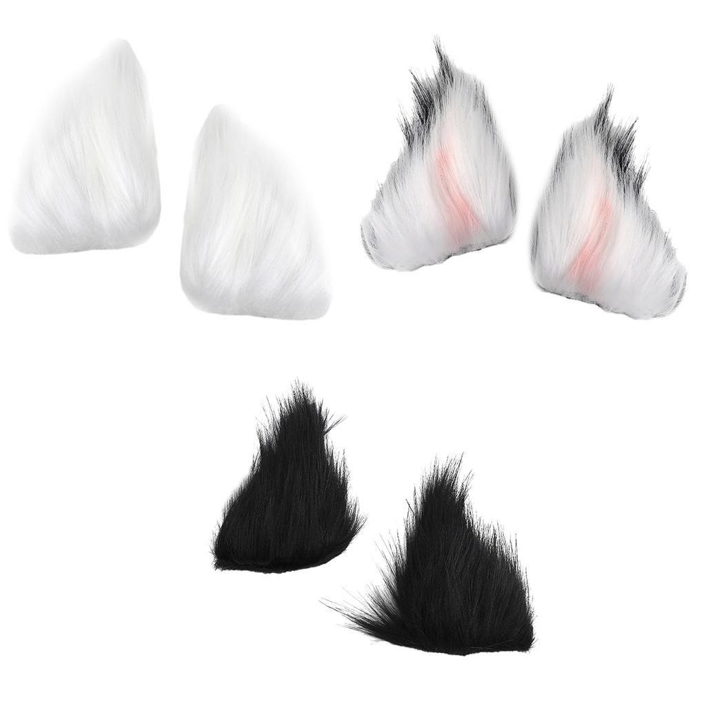 Simulation Beast Ear Hairclip for Cosplay Party Costume Hair Clips Halloween Headdress Women Role Play Maid Headwear