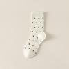Lace Socks, Women's Long Socks, Polka Dot Black Ear-trimmed Cotton Socks, Autumn and Winter Sports Pile Socks, Versatile Boneless Mid-calf Socks
