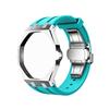 For Swatch X Royal Pop Stainless Steel Watch Case Wear Resist Silicone Sport Replacement Band for Sport Activities Daily Commute