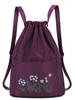 Casual Embroidered Folding Gym Backpack - Large Capacity, Wet/Dry Compartments, Ideal for Short Trips and Sports.