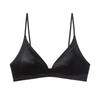 Women's French Triangle Cup Wireless Push Up Seamless Bra for Small Bust Thin Style Soft Support with Thin Shoulder Straps