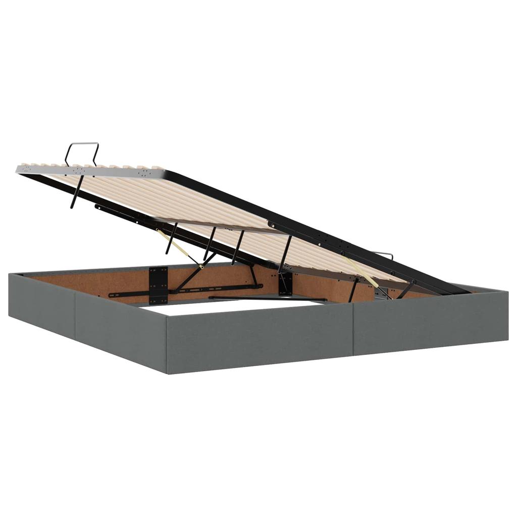 Storage Bed with Mattress Dark Grey 140 x 200 cm Velvet