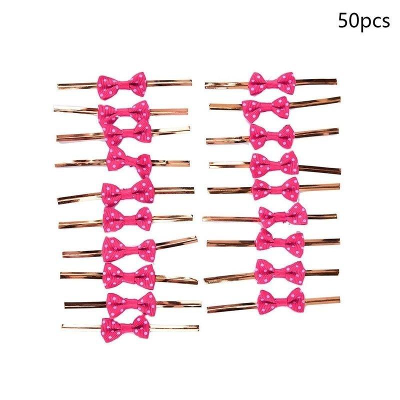 

50 шт. цветной проволоки для обвязки Kink Butterfly для сумок и кармашков для пирожных-попкорнов случайного цвета ADM