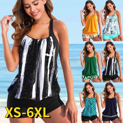 2024 maillots de bain femmes imprimé fleuri deux pièces Tankini ensemble femme imprimé léopard maillot de bain été grande taille maillot de bain bikini maillot de bain