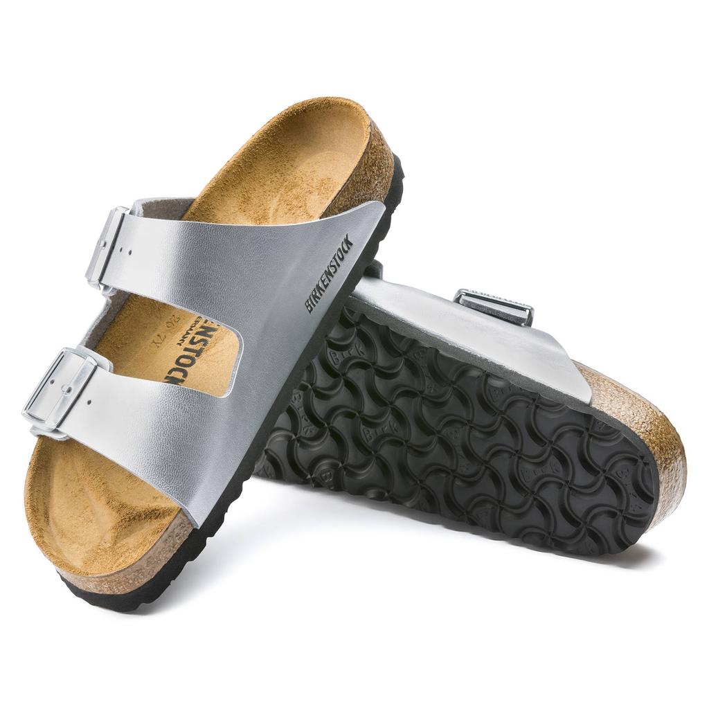 Damen-Sandalen Birkenstock Arizona Birko-Flor silber regular breit (1012282) 37,0