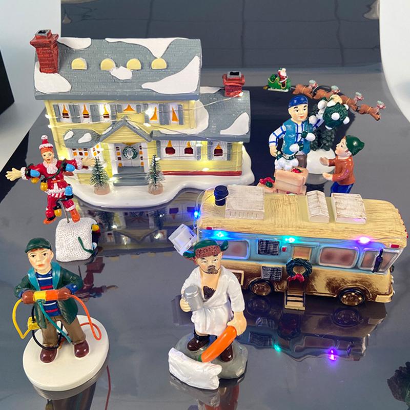 Weihnachtsdorf-Ornament, Weihnachtsferiendorf, Schneedorf für Weihnachtsdekorationen, Griswold-Stil, Haus, Weihnachtsschmuck