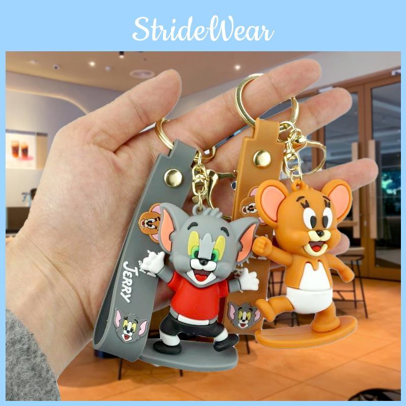 Adorable Tom And Jerry Rubber Keychain Cartoon Character Keyring For Boys And Girls