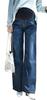Milk Tea Maternity Pants, Beauty Denim Wide-Leg Pants, Size L, 3 Sizes Available, Jeans, Wide-Leg Pants, Maternity Trousers, Bottoms, Distressed