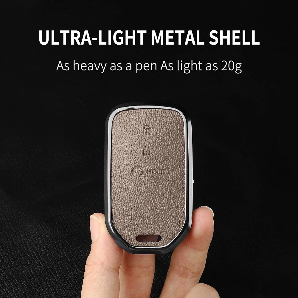 Metal And Leather Car Key Case Cover For Honda Crv Cr-V Fit Civic Accord Hr-V Hrv City Odyssey Xr-V Car Key Case Protect Fob