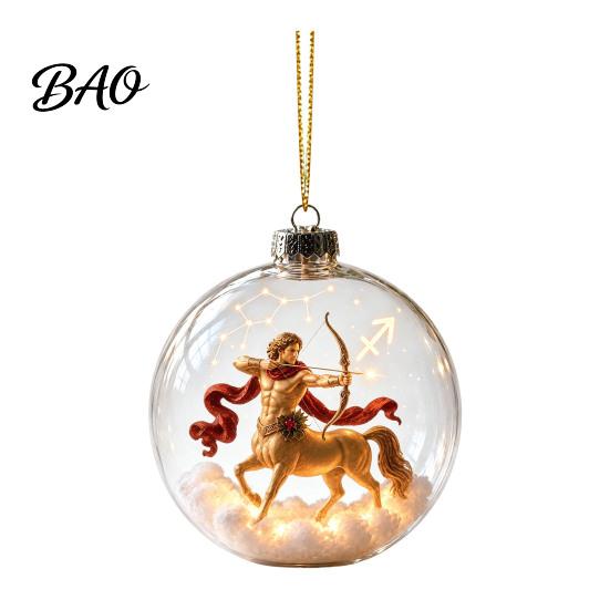 Tier-Ornamente für Weihnachten, Sternzeichen-Ornament, Hängedekoration Zwölf Zeichen, 2D-Acryl-Feiertagsbaumschmuck, Horoskop-Anhänger, Weihnachtsbaum, Zuhause