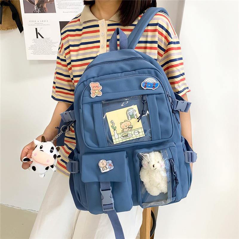 Backpack Female Student Bag, Primary And Secondary School Student Schoolbag Oxford Cloth Harajuku Backpack Schoolbag