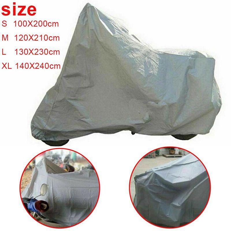Waterproof Proof Dust Uv Sun Rain Snow Full Motorcycle Cover Scooter Coat Bike