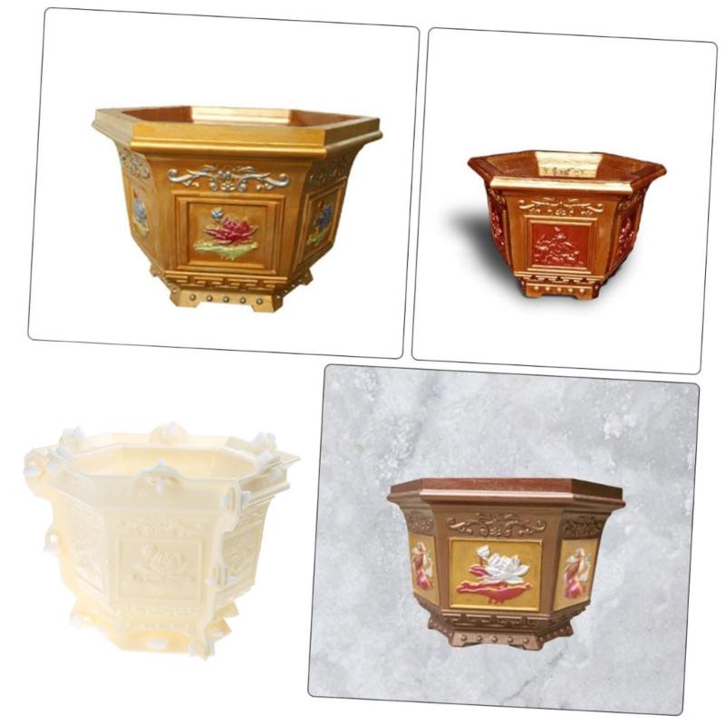 Plastik Sechseckige Pflanzgefäßformen Zement Ton Formen Runde Schüssel Form Hausdekorationen für Zuhause Beton Blumentöpfe Formen