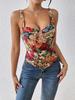 European & American Retro Floral Camisole: French Slim-fit Bustier Corset