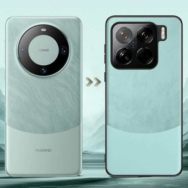 Luxury Splicing Leather Phone Case for Xiaomi 15 Pro 14T 14 Pro Ultra Matte Anti-Shock Soft Frame Back Cover