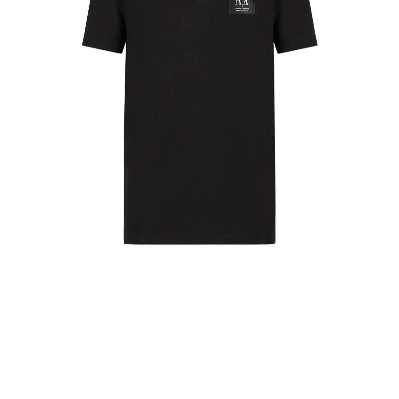 Armani Exchange SS23 Solid Logo Print Button Short Sleeve Polo Shirt Men Tops Black 3RZFAA-ZJ84Z-1200
