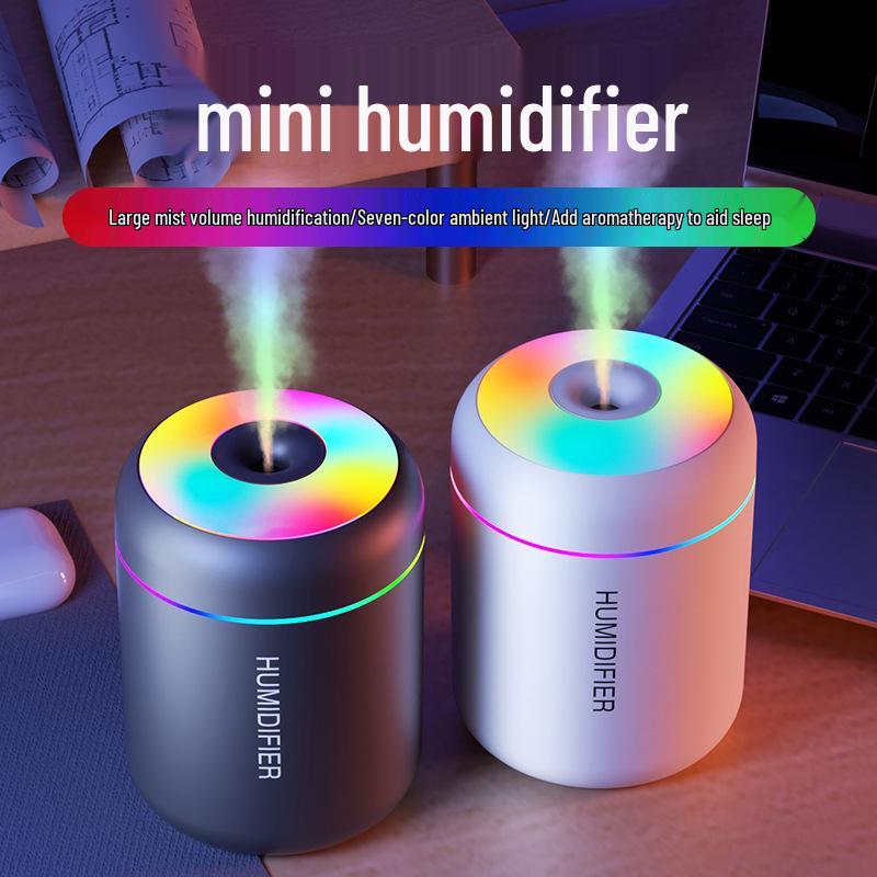 Kolorowy nawilżacz samochodowy USB: Cichy oczyszczacz powietrza z aromaterapią i dużą ilością pary