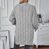 Vintage Autumn Winter Solid Color Loose V-Neck Long Sleeve Cardigan Sweater Knitwear