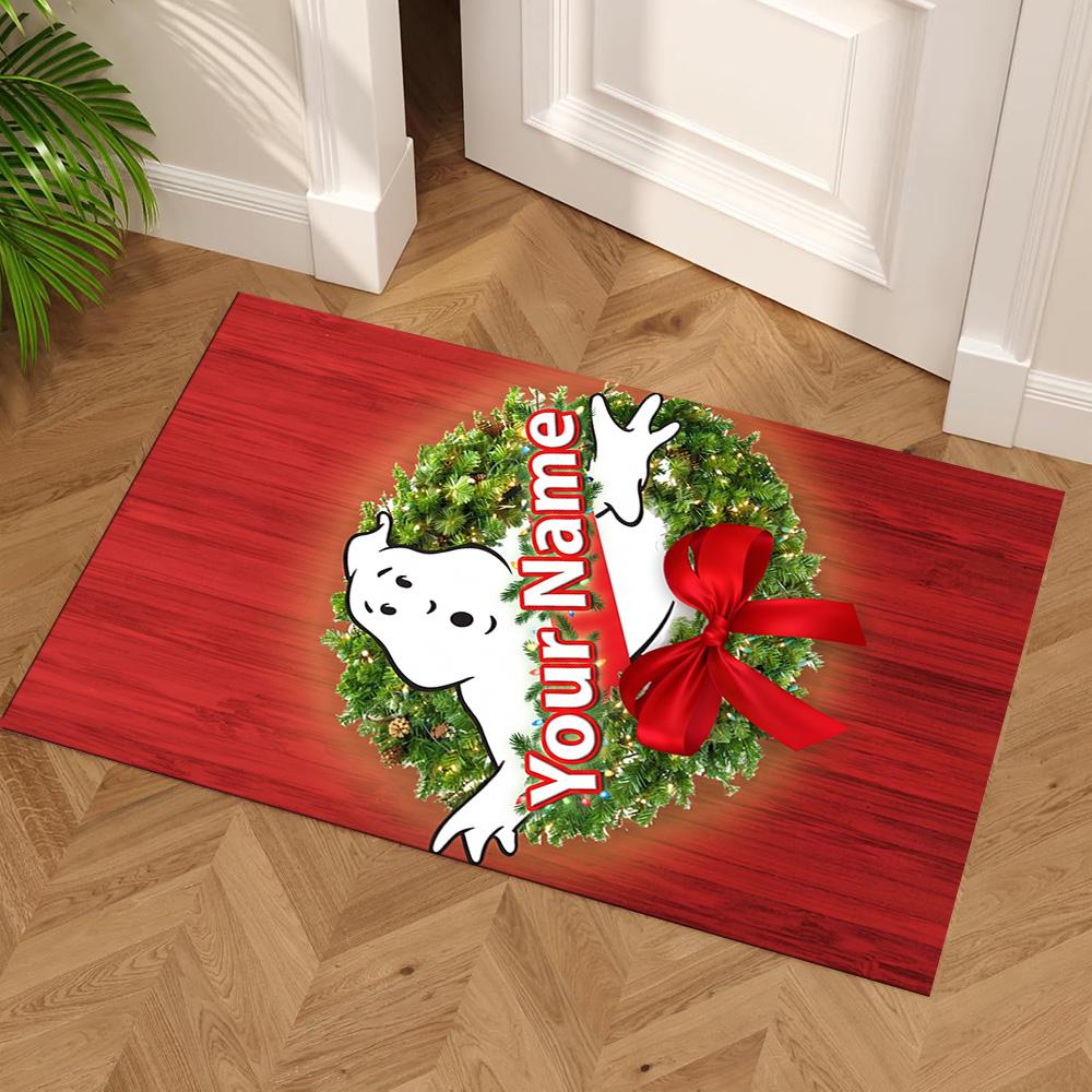 Ghostbusters Personalized Text Floor Mat Suitable for Entryway Kitchen Study room Bedrooms Antislip Carpet Anime Office Decor Wedding Party Gift