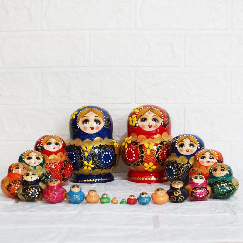 10-layer Russian Nesting Dolls Handmade Wooden Decorative Festival