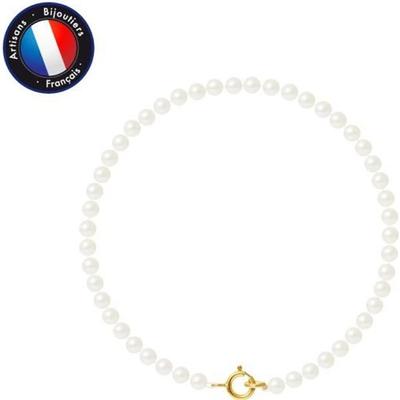 Bracelet - - Freshwater Cultured Pearls 3-4 Mm - Yellow Gold - Length 18 Cm - AAA+ Quality