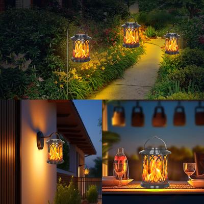 28-LED Solar-Flammenlaterne: Wasserdichte Garten-, Wand- oder Rasenleuchte