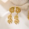 Ocean Style Creative Conch Hanging Long Drop Earrings For Women Metal Starfish Shell Pearl Tassel Earring Beach Daily Jewelry