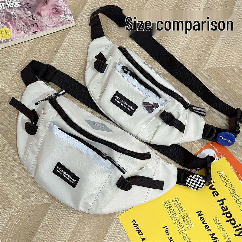 Bolsa Transversal Masculina Estilo Harajuku - Bolsa de Cintura Versátil para Ciclismo e Esportiva