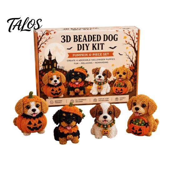 DIY Craft Set for Kids 3D Halloween Dog Art Set, Beaded Puppy Kit, Cute Healing Kit Adults Animal Beginners Adults, Home Desk Decor Decorative Beads