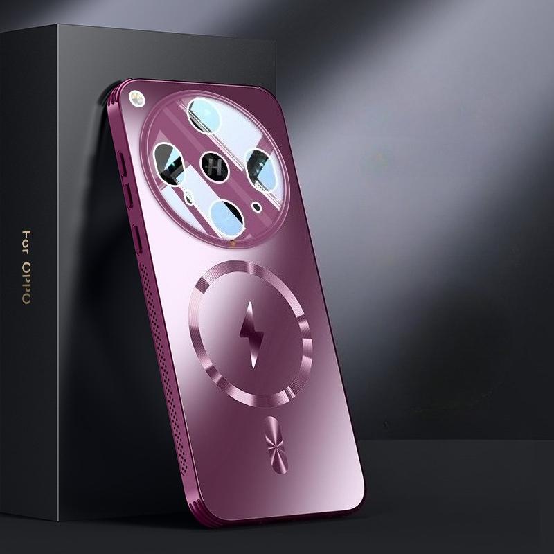 For Magsafe Trådløst Ladeetui for OPPO Find X8 Ultra Magnetisk Frostet Støtsikker Linsefilm Beskyttelse Hardt Deksel for OPPO Find X8s X8 Pro Støtfanger