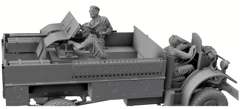 Thunder Model Maßstab 1/35 Britischer LRDG Ford F-30 Geschütz-LKW mit 37mm Bofors Kanone, Enthält 3 Figuren, Plastikmodellbausatz TB35312 (Militärfahrzeug)