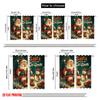 2pcs,2D plane printing Curtain Popular Santa Claus and the Snowman Versatile Polyester Fabric (without rod) Gifts Use for