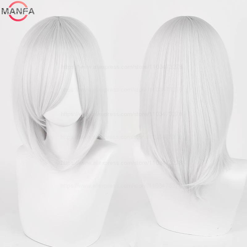 40cm Medium Basic Anime Cosplay Wig Bang Blond  Black White Red Pink Green Brown Gold Blue Heat Resistant Synthetic Hair Wigs