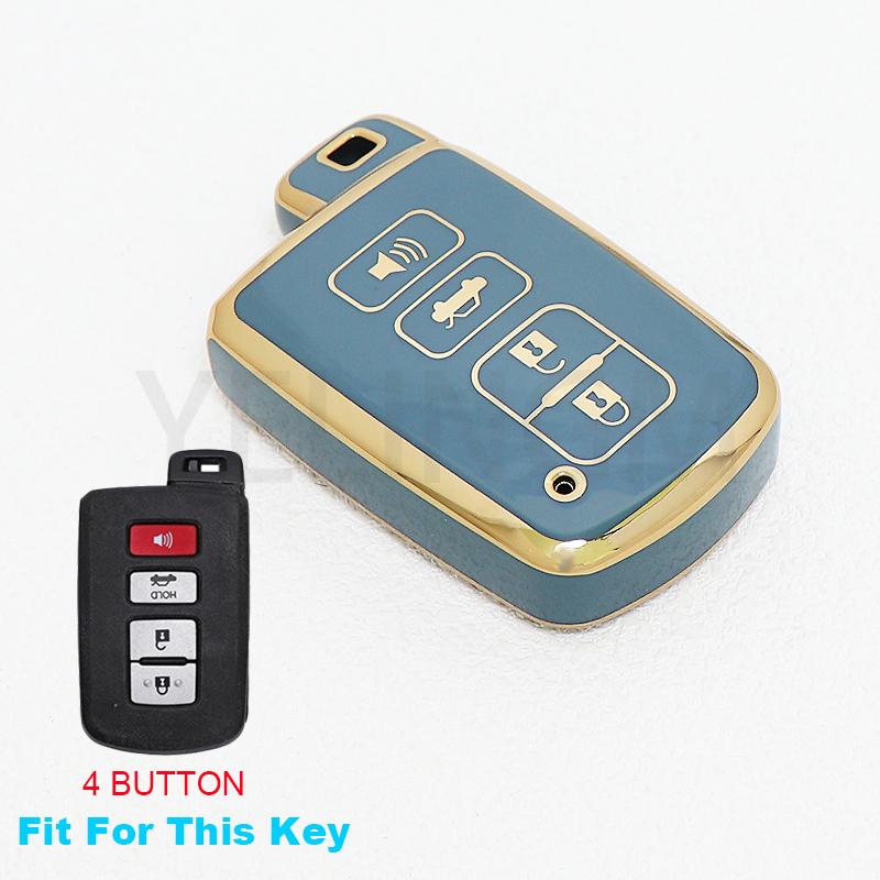 4Buttons Car Key Case Cover For Toyota Camry Corolla RAV4 Highlander Avalon 2015 - 2017 Smart Control Protector Shell Holder