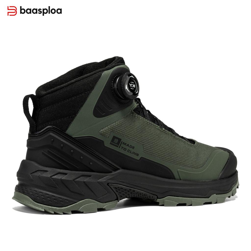 Baasploa Men's Autumn/Winter Outdoor Mountaineering Shoes and Boots Anti slip, Warm and Comfortable, Autumn/Winter Men's Shoes Promotion