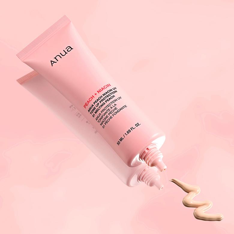 [UV Aging Care] ANUA Peach Niacin UV Tone-Up Protection Double Set 50ml × 2 – Brightening Sunscreen Base