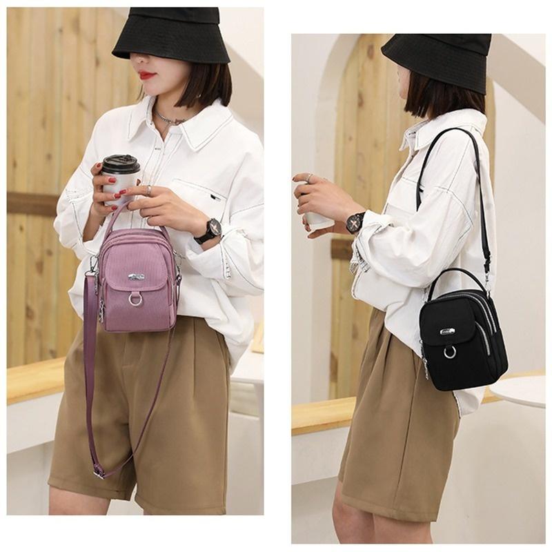 Damen Nylon Umhängetasche Crossbody Handtasche kleine Geldbörse Handtasche Reißverschluss Etui