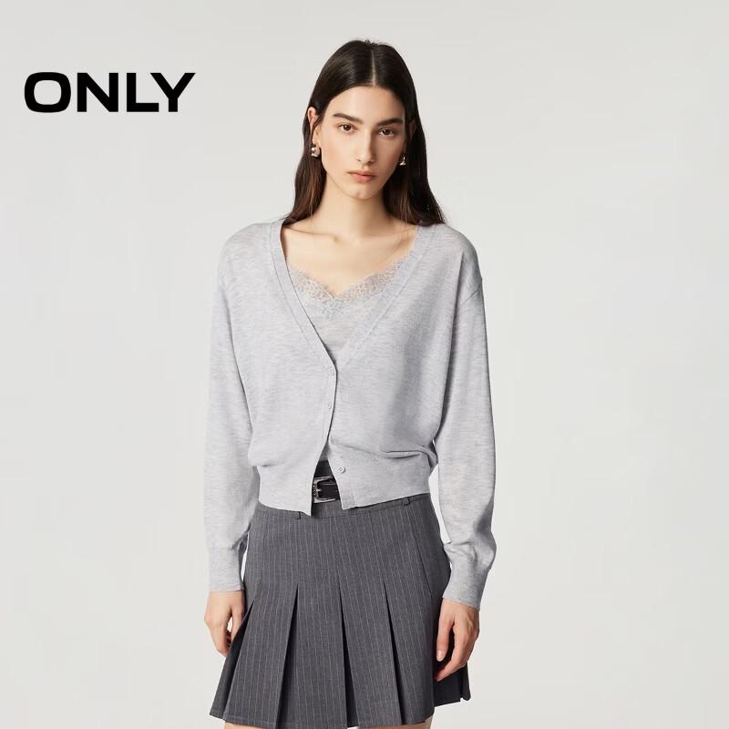 ONLY Women s 2026 Spring Drop Shoulder V-Neck Lace Trim Knit Top S
