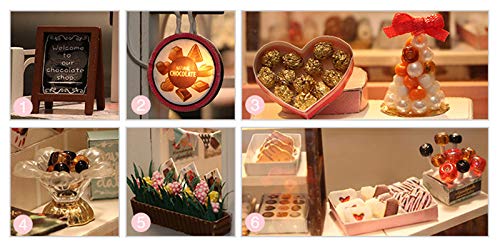 (t-FREAK) Puppenhaus DIY Bausatz Set Miniatur Schokoladengeschäft Chocolatier