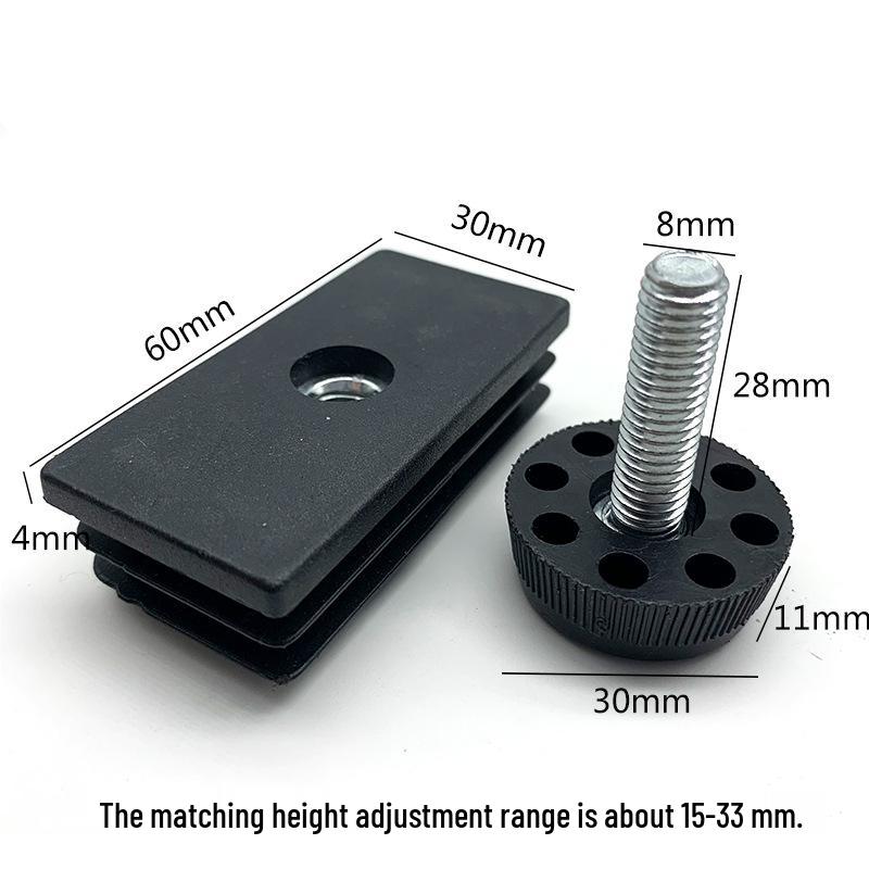 M8 Adjustable Table Leg Foot Pad with Height Adjustment Screw