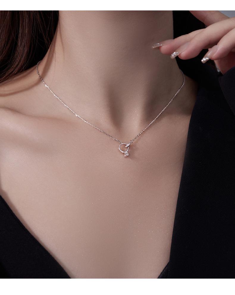 Banyan Tree S925 Silver Mobius Pendant Necklace - Light Luxury, Niche Ins Cold Style Clavicle Chain